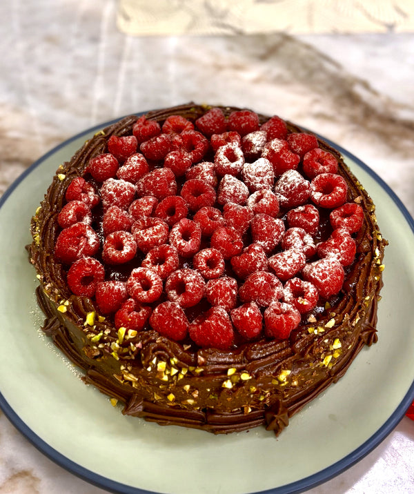 Raspberry Pistachio Cake (Gluten free available)